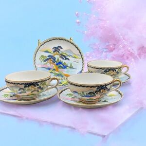 1891-1921 Antique Nippon Teacup & Saucer Set – Handpainted, Made in Japan
